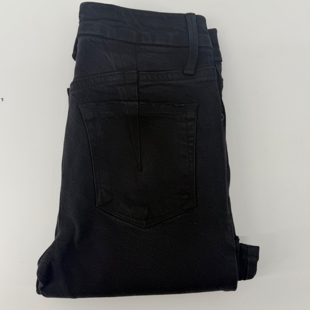 Good American Good Legs Straight Black Denim Jeans Womens Sz 4 27 Inseam Raw Hem